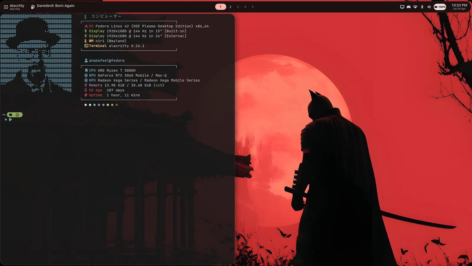 Scrollable-tiling workspace overview on Wayland