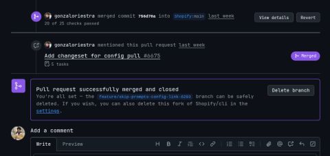 Shopify CLI pull request